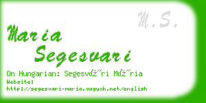 maria segesvari business card